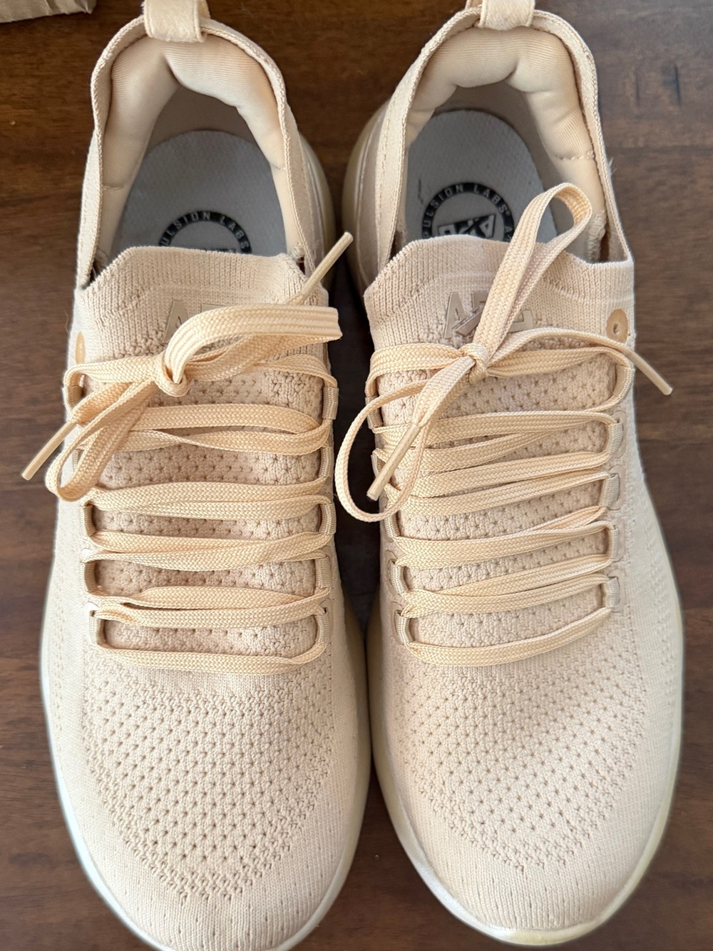 APL Women's Knit Sneakers in Beige/Pink